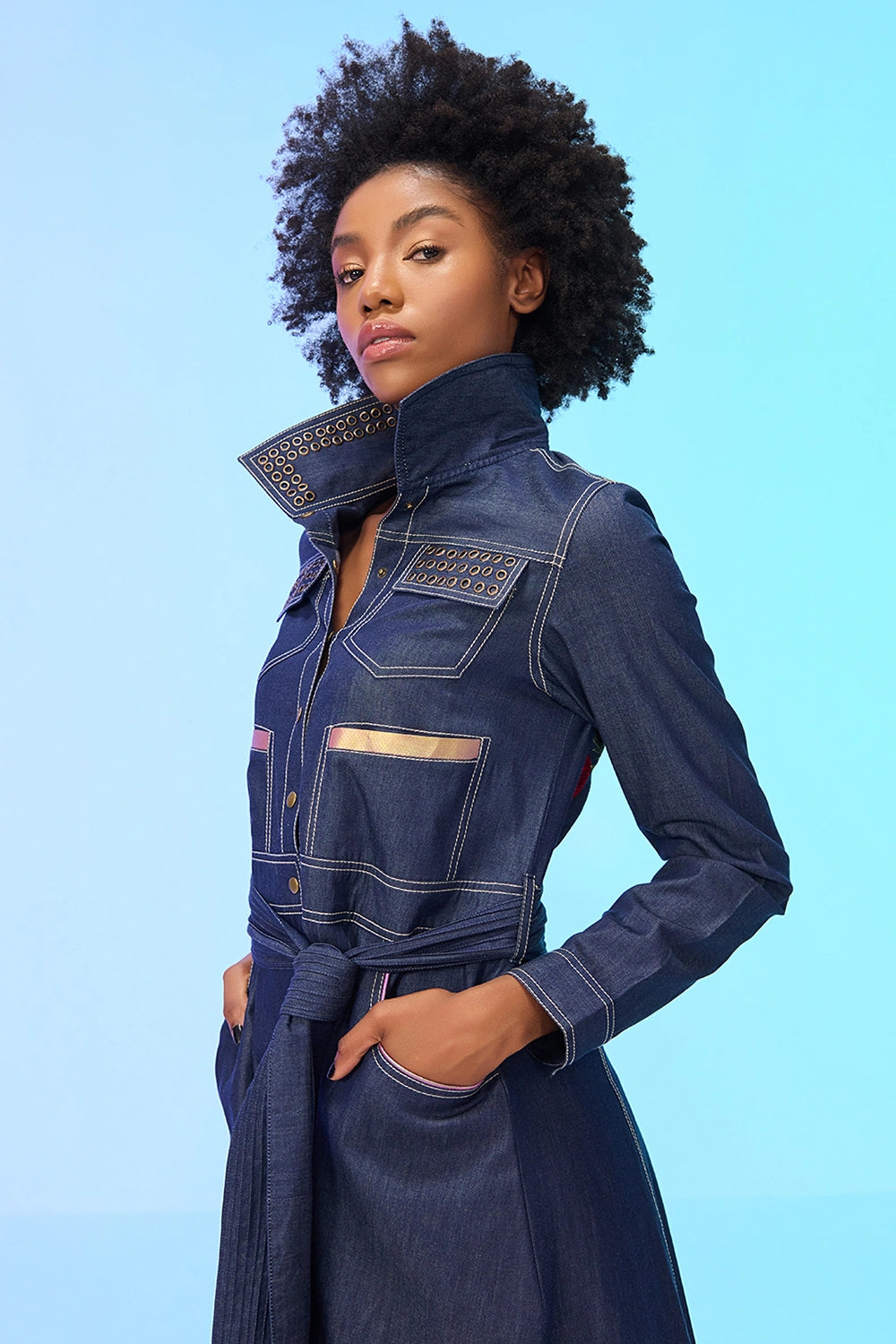 Jagger Blue Trench Coat