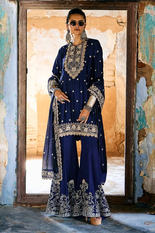 Purple Sharara Set