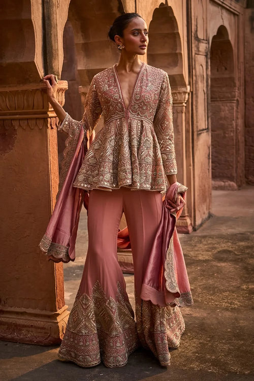 Peach Peplum Set