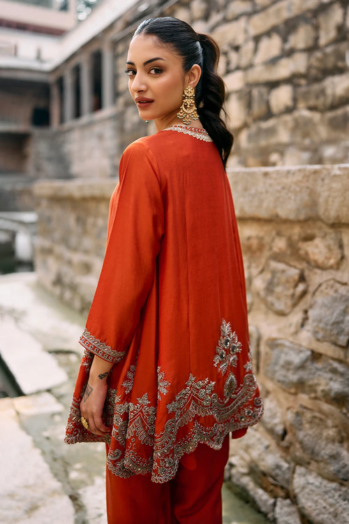 Neel Rust Orange Kurta Set