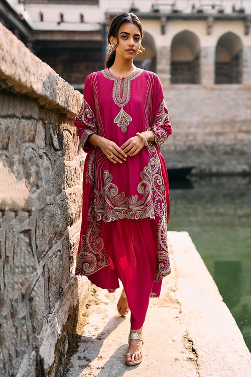 Owl Panel Pink Tunic Set