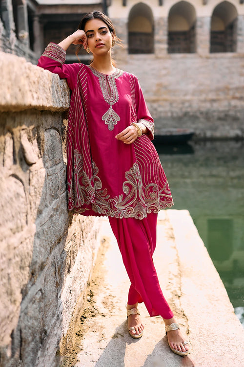 Owl Panel Pink Tunic Set