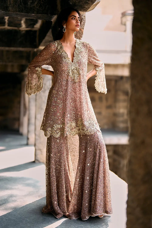 Stella Peach Kurta Set