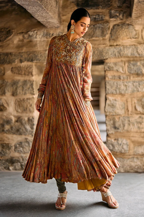 Phalgun Angrakha Printed Anarkali Set