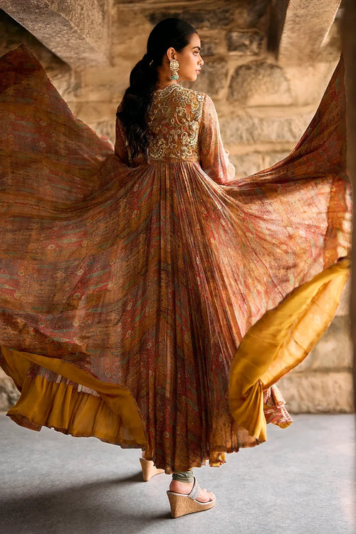 Phalgun Angrakha Printed Anarkali Set