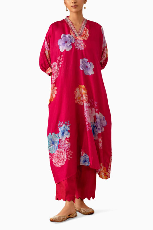 Cherry Silk Kaftan