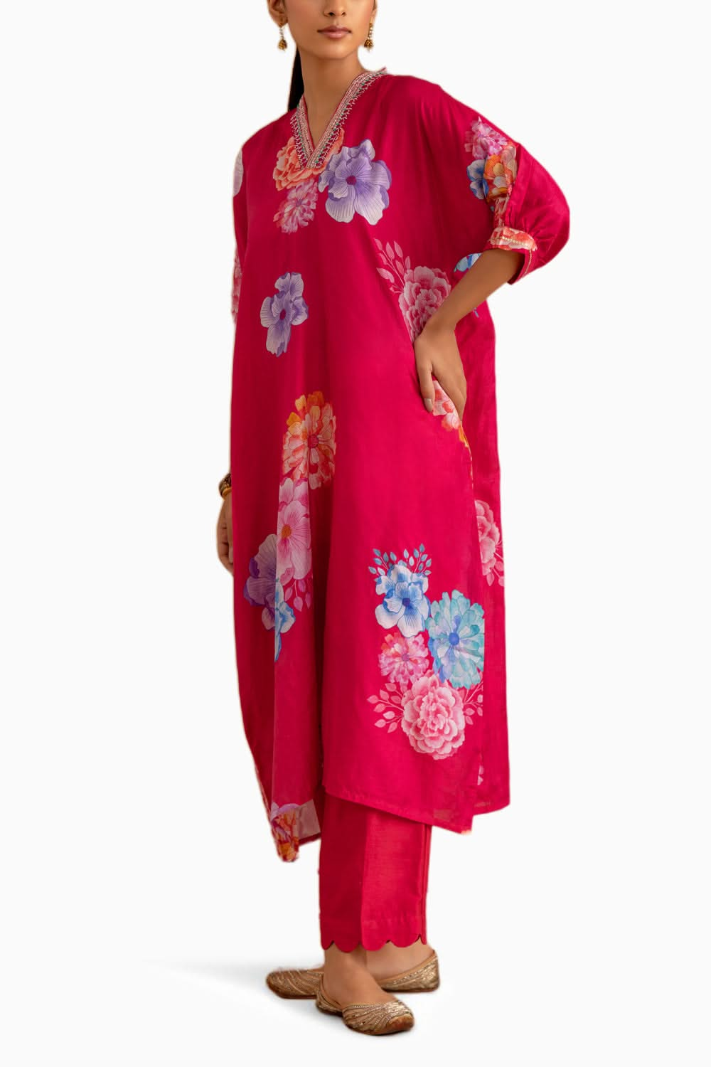 Cherry Silk Kaftan