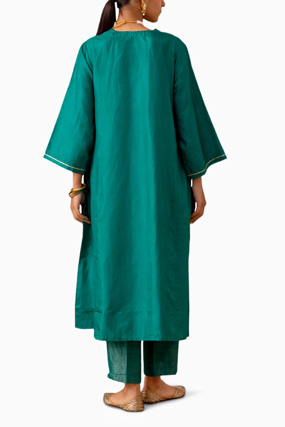 Teal Silk Kaftan