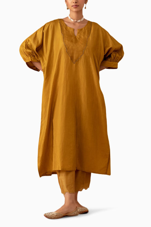 Ochre Silk Kaftan