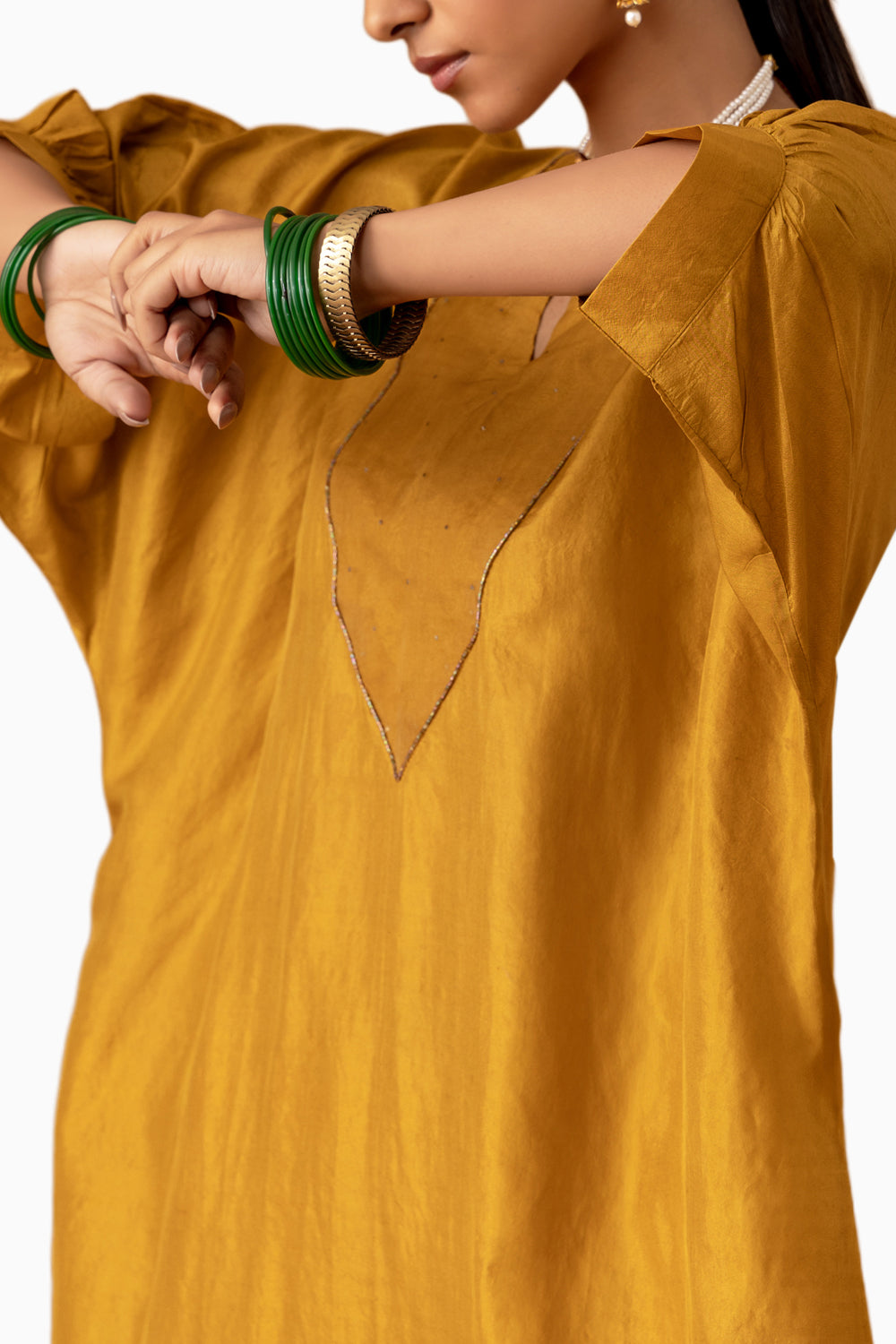 Ochre Silk Kaftan