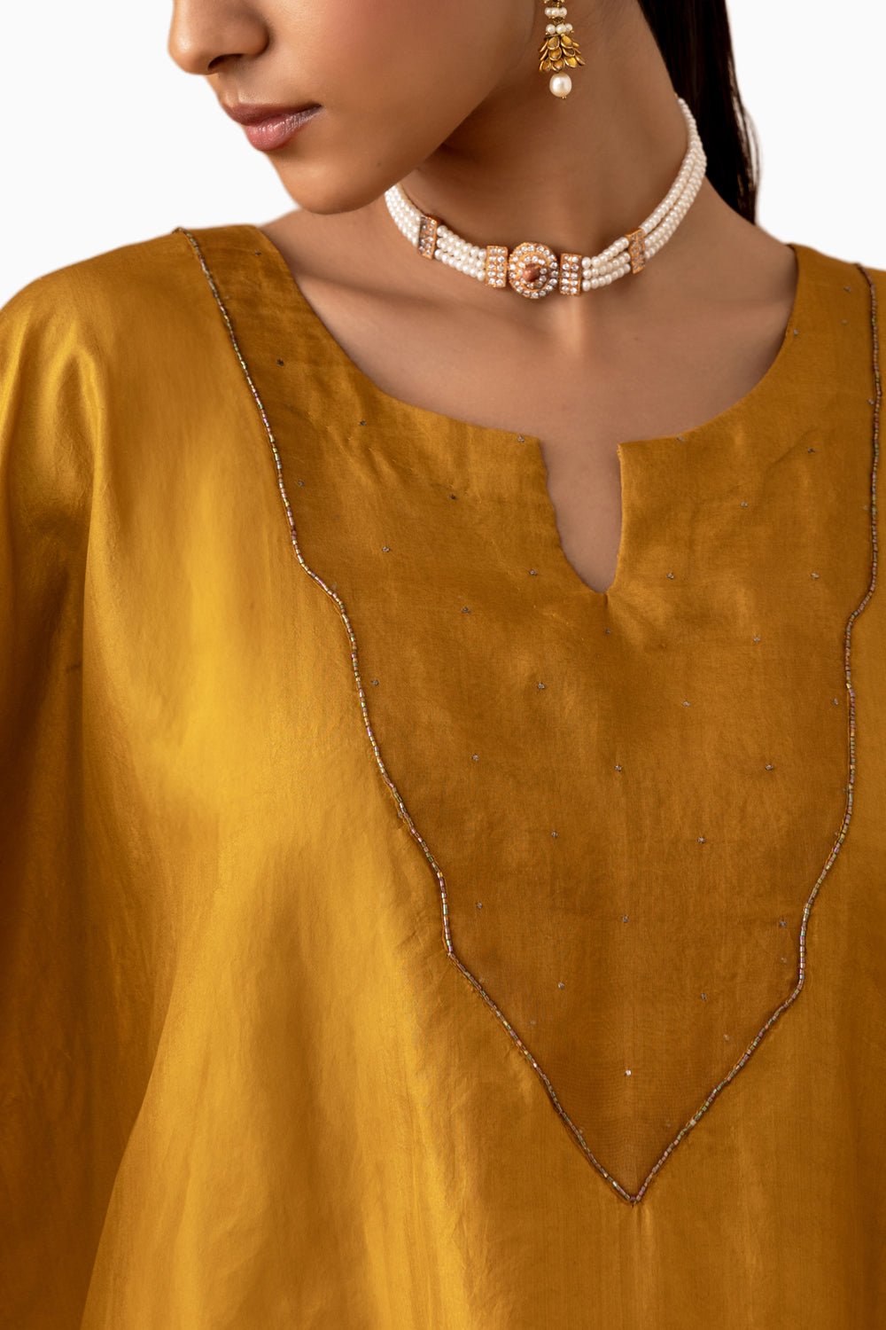 Ochre Silk Kaftan