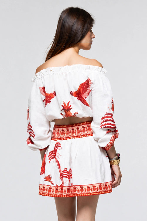 Top Rosa Red Parrot With Jupe Pia