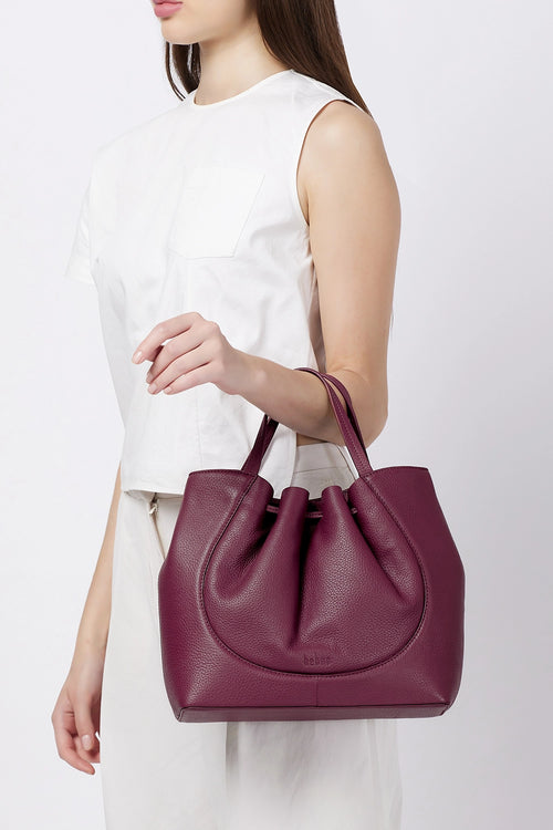 Katrina Pebble Bordeaux Satchel