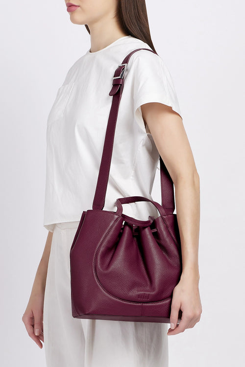 Katrina Pebble Bordeaux Satchel