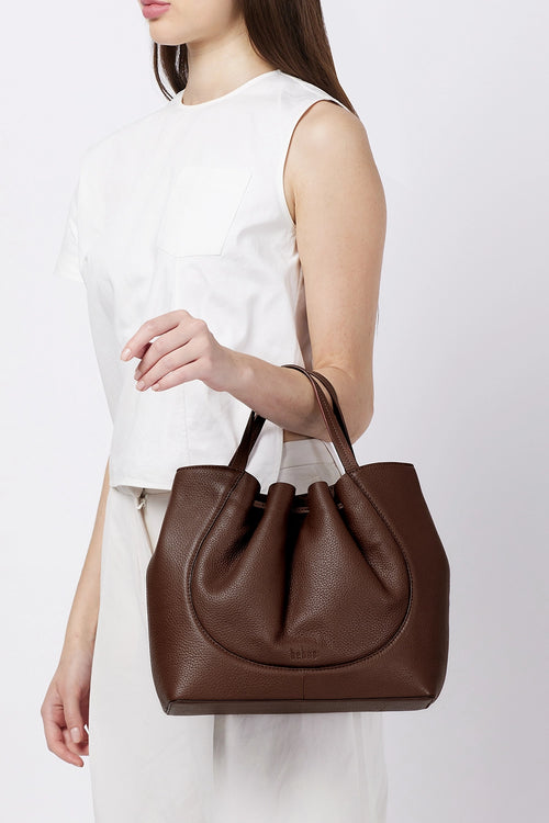 Katrina Pebble Cacao Satchel
