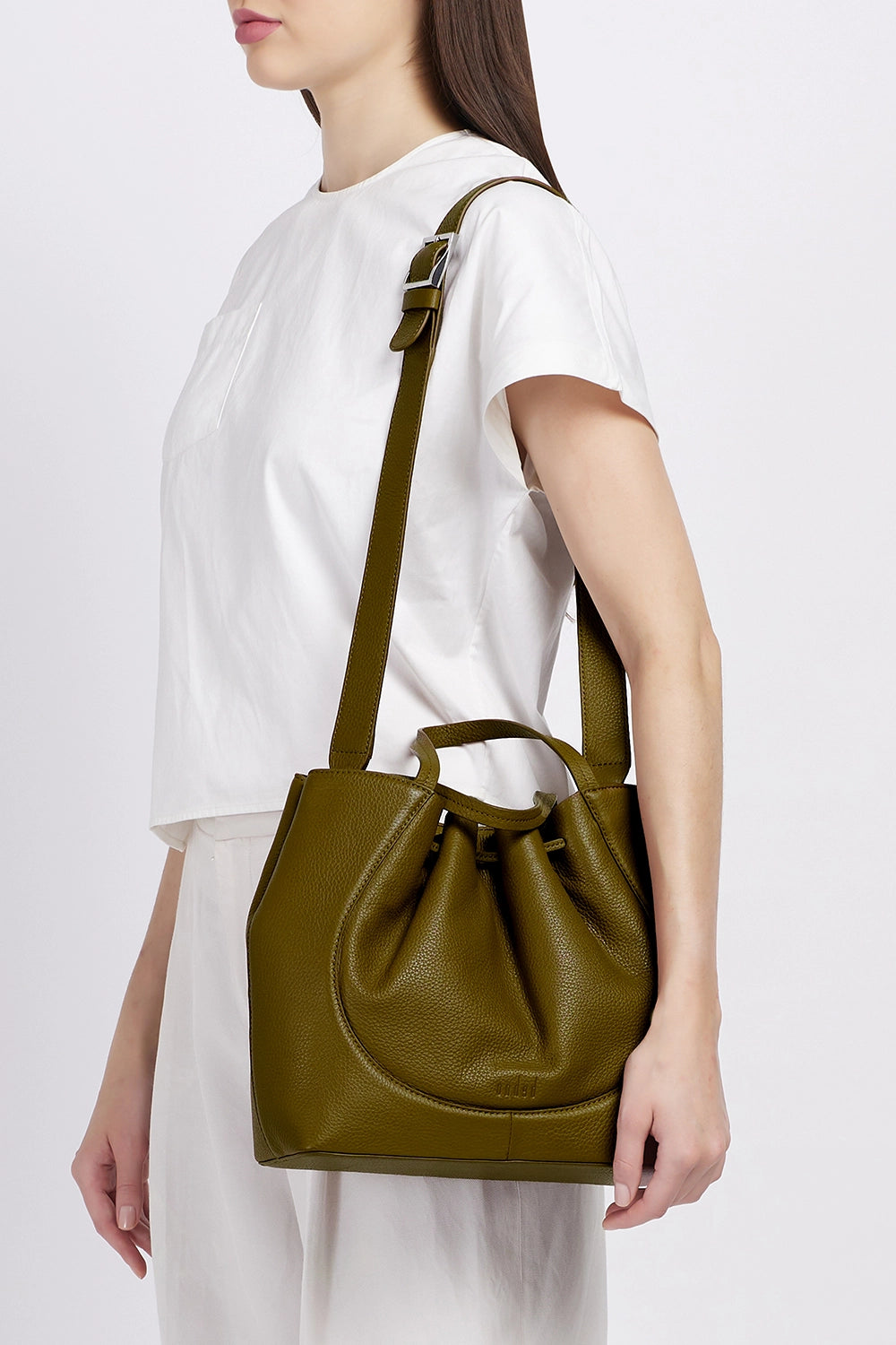 Katrina Pebble Olive Satchel