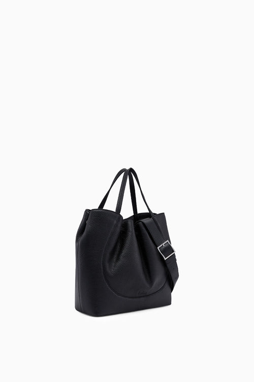 Katrina Pebble Black Satchel