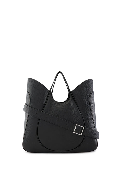 Katrina Pebble Black Wave Tote Bag
