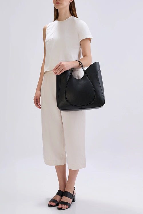 Katrina Pebble Black Wave Tote Bag