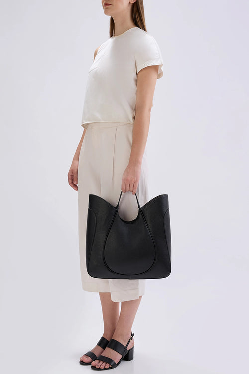 Katrina Pebble Black Wave Tote Bag
