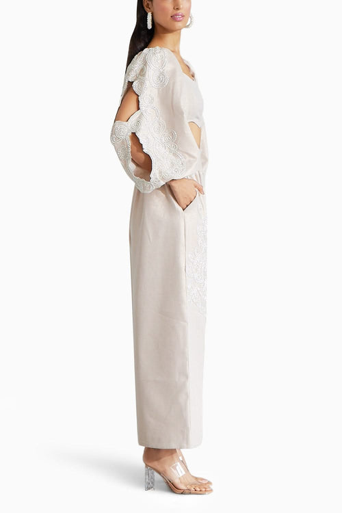 Embellished Co-ord Set With Sleeve Cutout