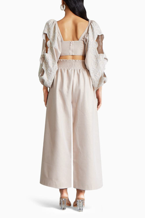 Embellished Co-ord Set With Sleeve Cutout