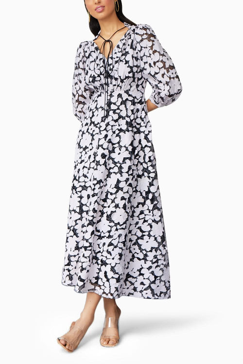 3D Flower Contrast Dress