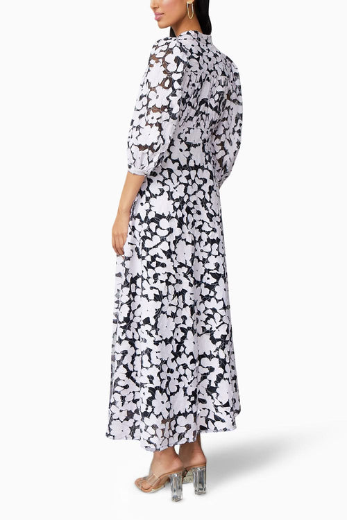 3D Flower Contrast Dress