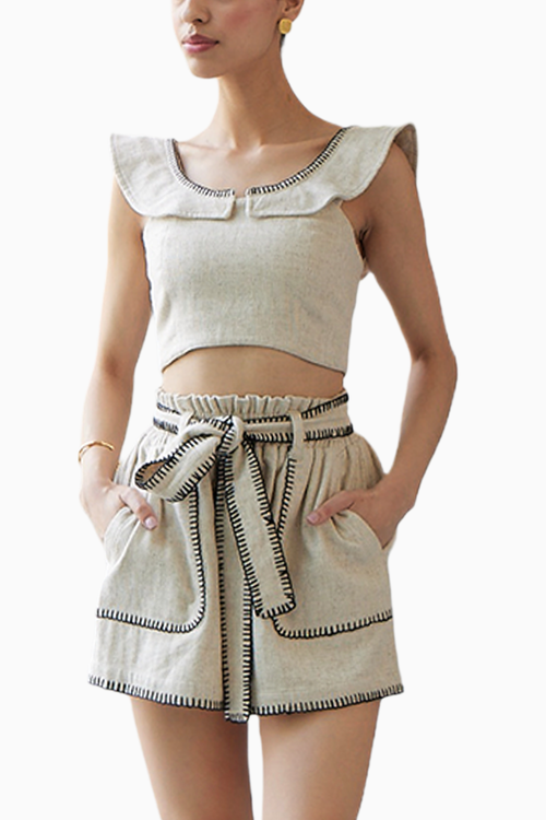 Blanket Stitch Top & Shorts Set