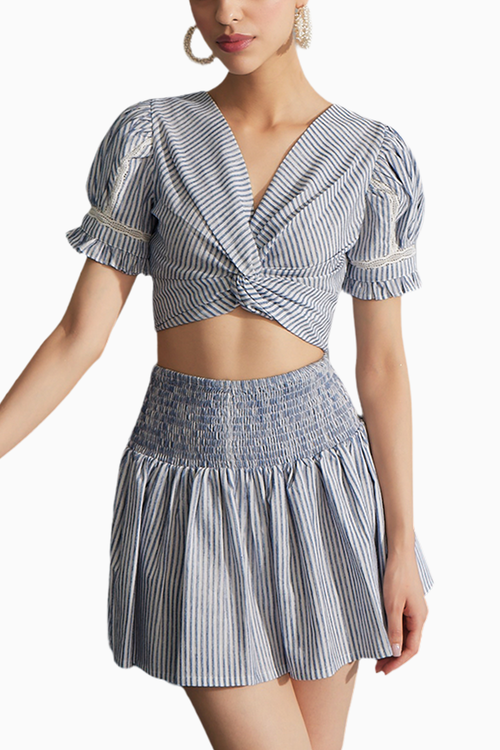 Stripe Top & Skirt Set