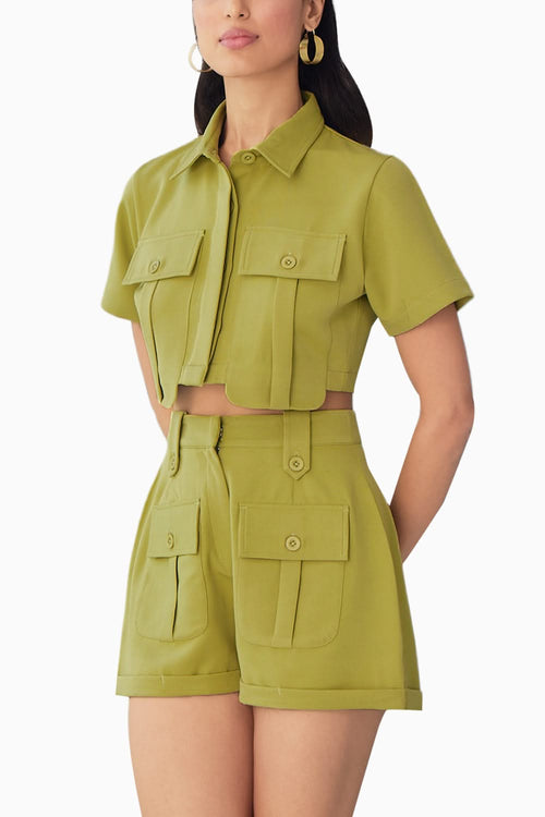 Pocket Detailing Top & Shorts Set