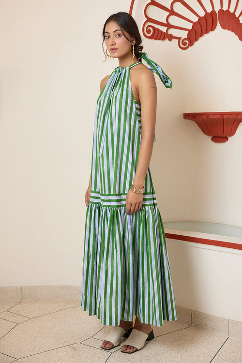 Forest Green Halter Maxi Dress