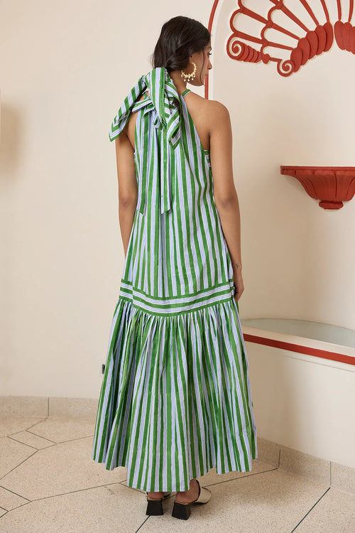 Forest Green Halter Maxi Dress