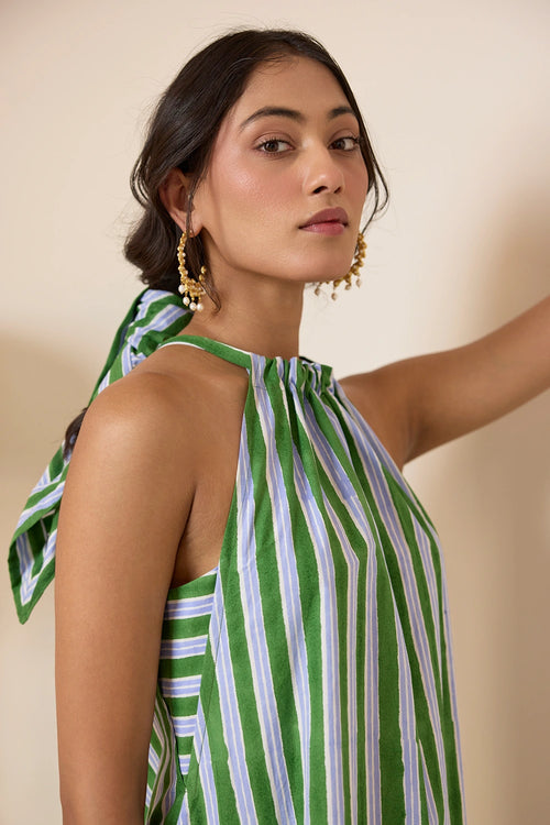 Forest Green Halter Maxi Dress
