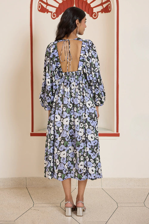 Moonflower Gathered Midi Dress