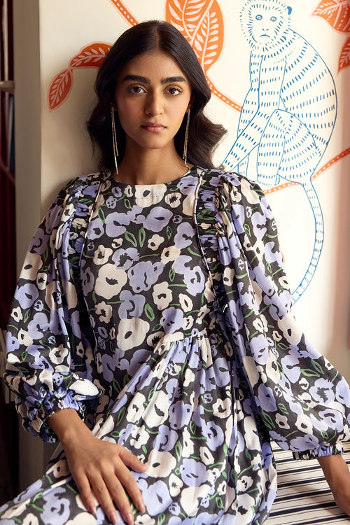 Moonflower Gathered Midi Dress
