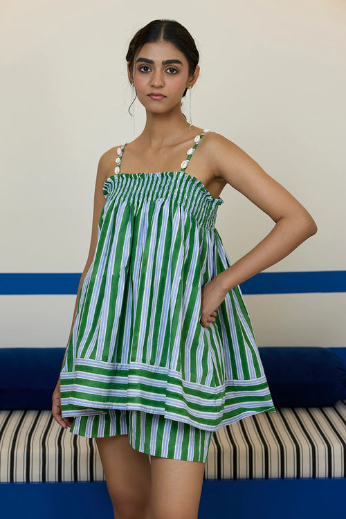 Forest Green Shorts Co-ord Set