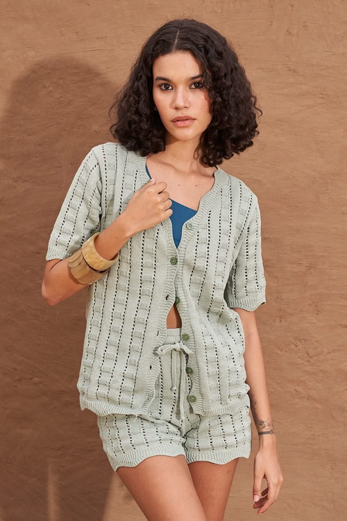 Green Allegro Knit Co-ord Set