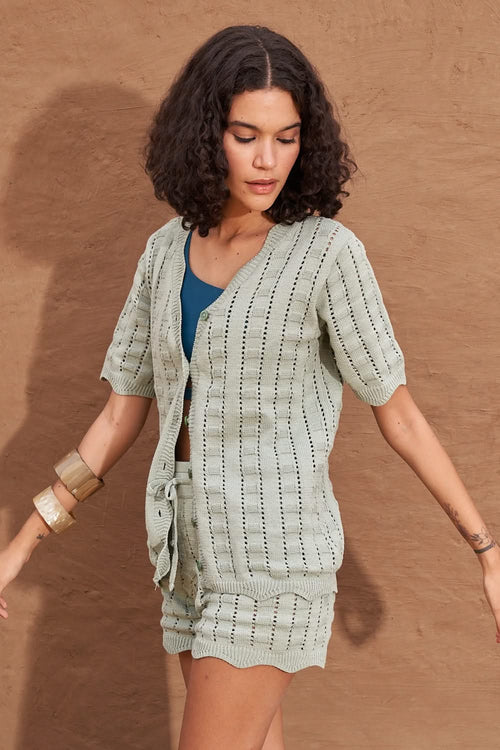 Green Allegro Knit Co-ord Set