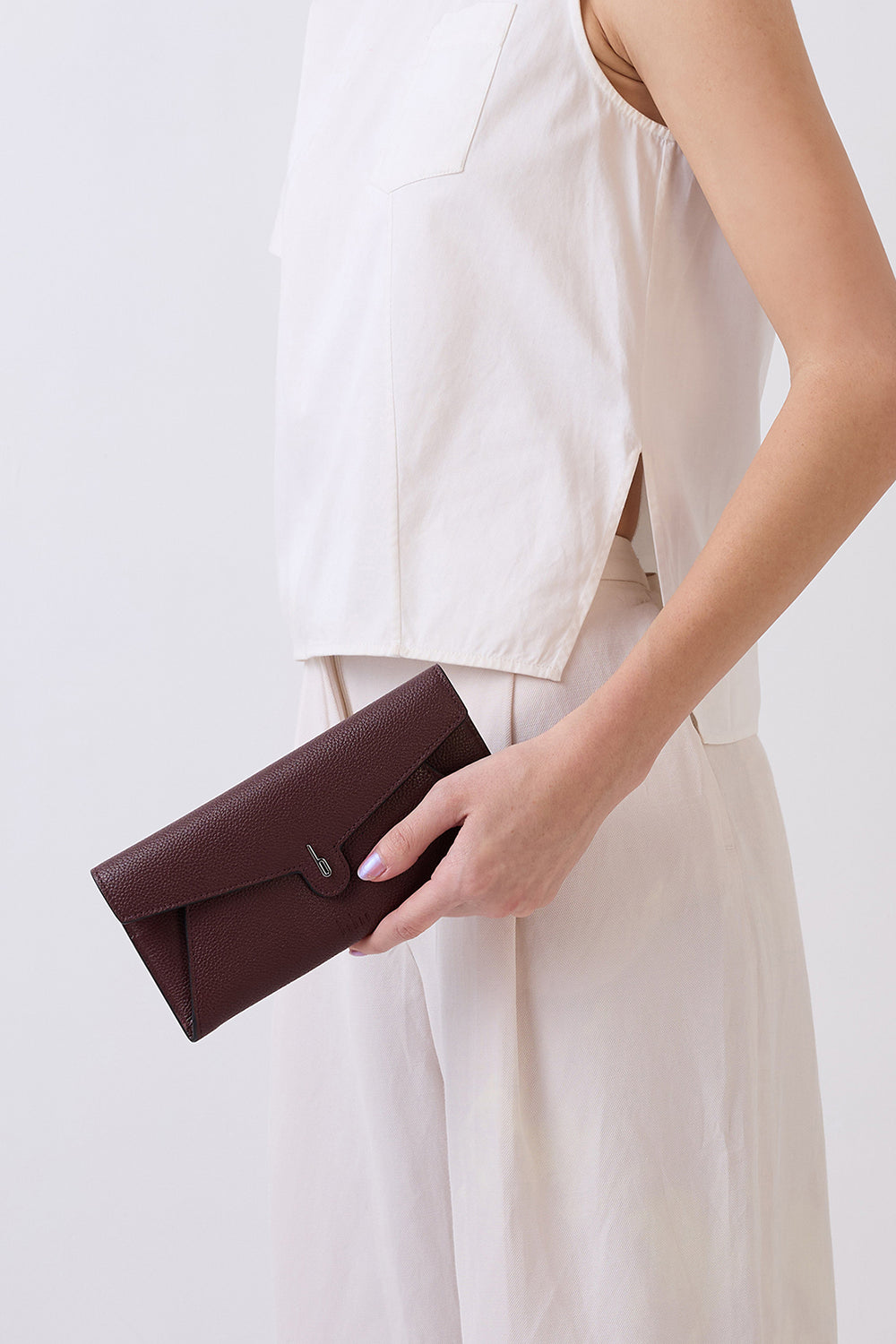 Kim Pebble Bordeaux Wallet