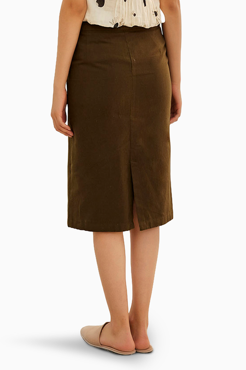 Olive Pencil Skirt