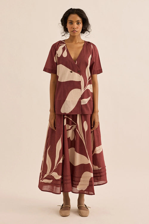 Maroon Nerine Skirt