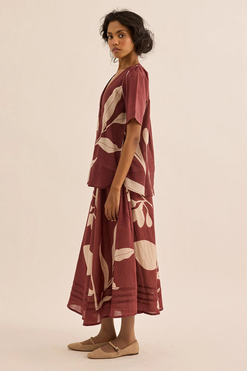 Maroon Nerine Skirt