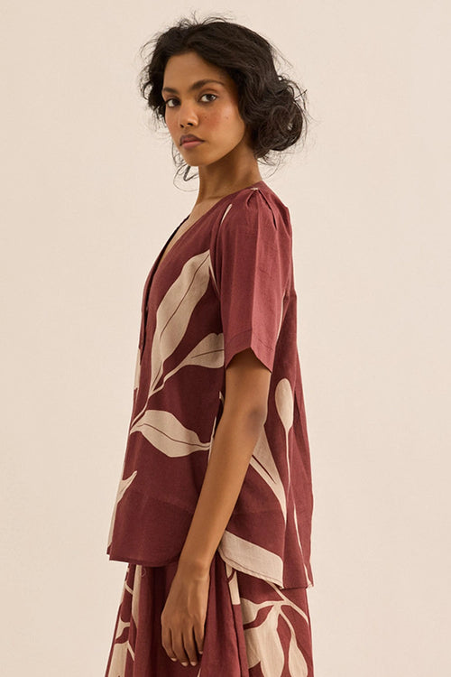 Maroon Nerine Top