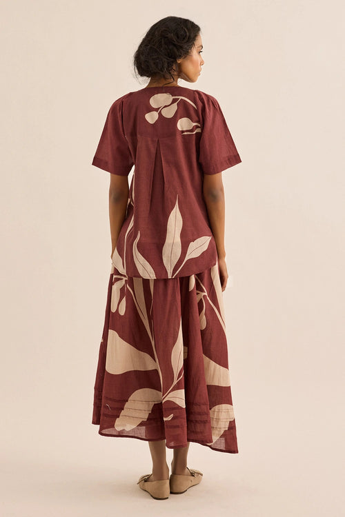 Maroon Nerine Skirt
