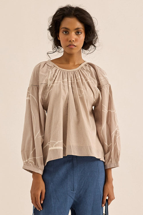 Taupe Dust Rose Top