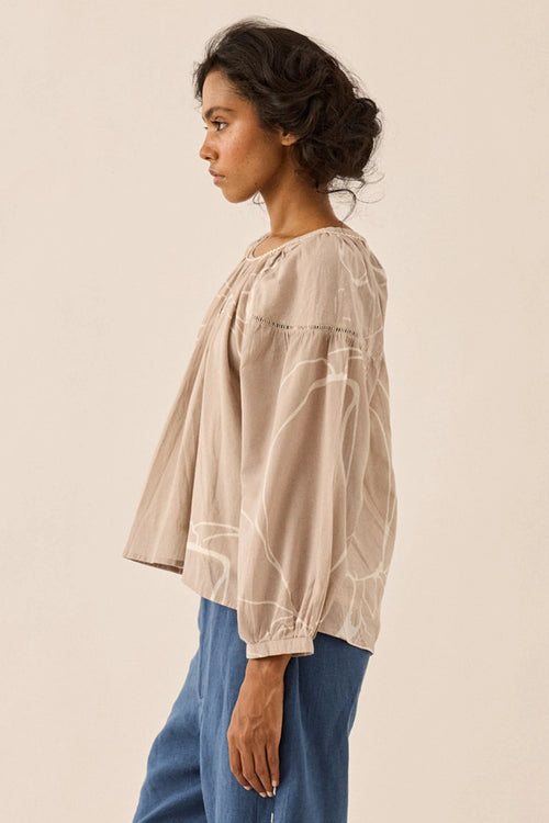 Taupe Dust Rose Top