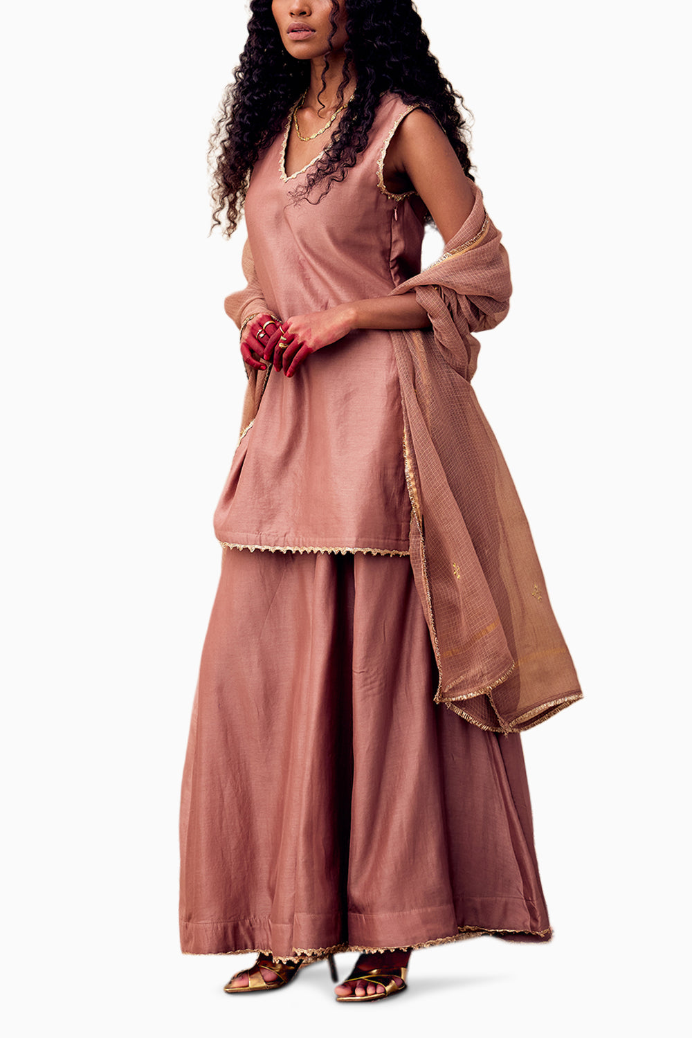 Kishmish Brown Sharara Set