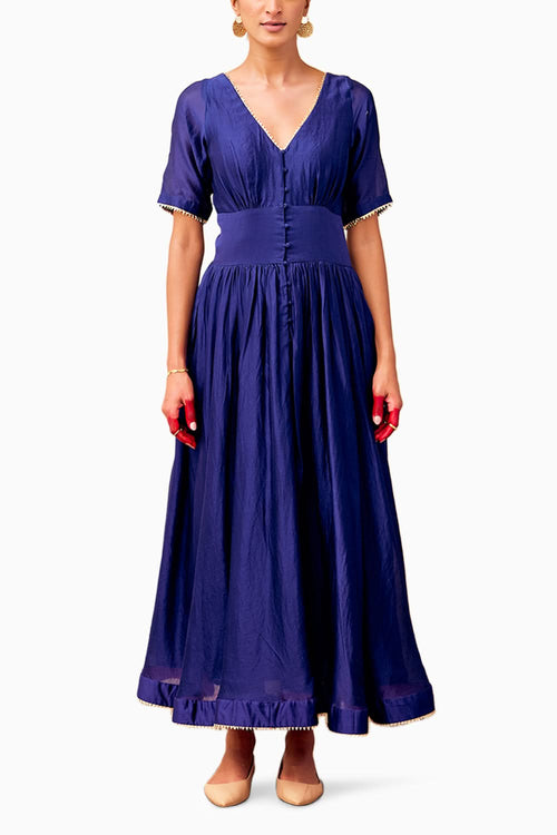 Blue Button Down Neelam Dress