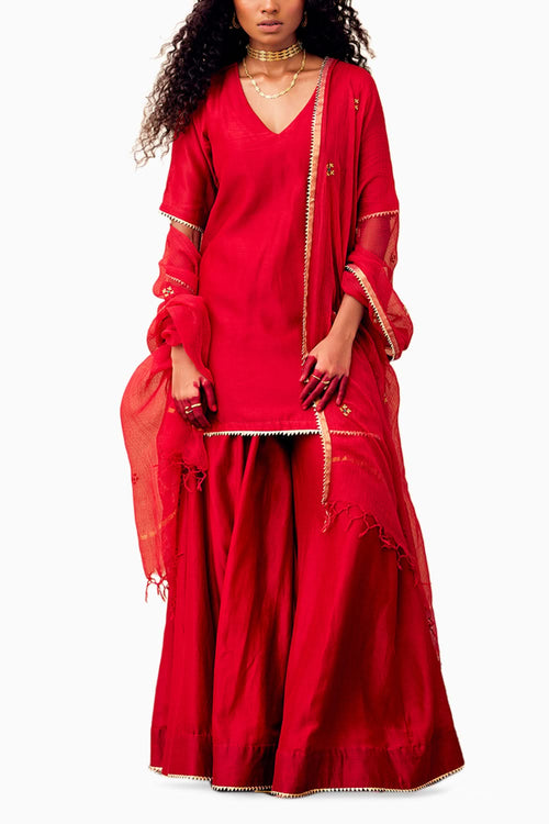 Ishq Red Sharara Set